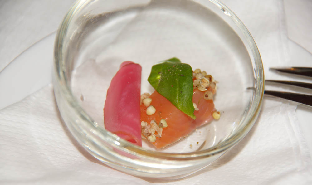 Amuse - Marinierter Lachs