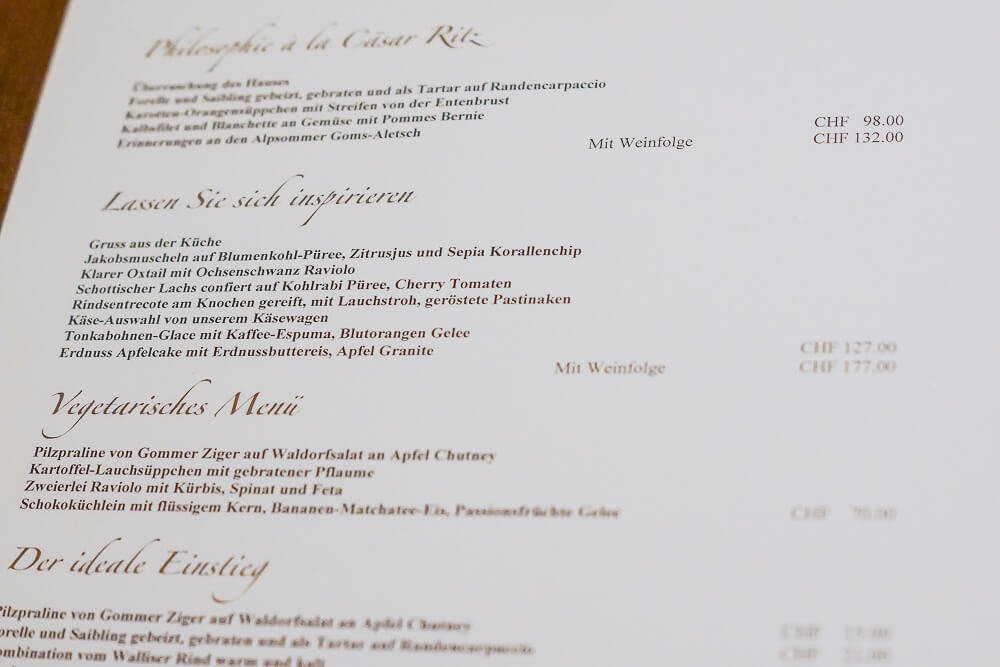 Hotel & Restaurant Castle - Blitzingen - Speisenkarte