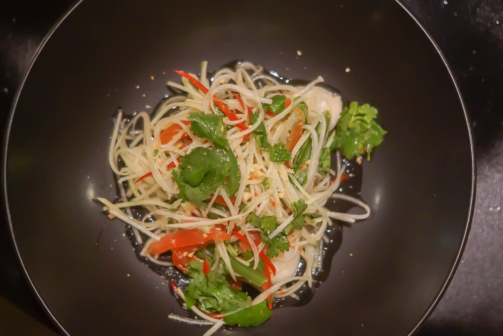 Black Thai Restaurant Moskau - Papayasalat mit Litschi