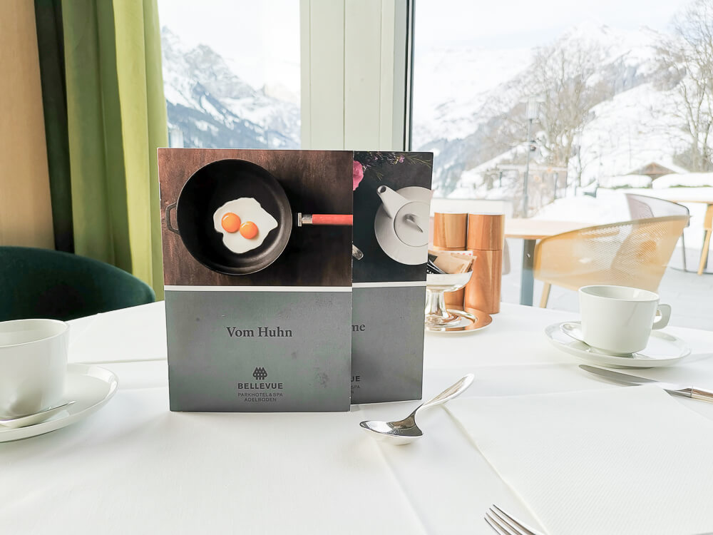 Parkhotel Bellevue & Spa Adelboden - Gourmet HP Eierkarte Teekarte