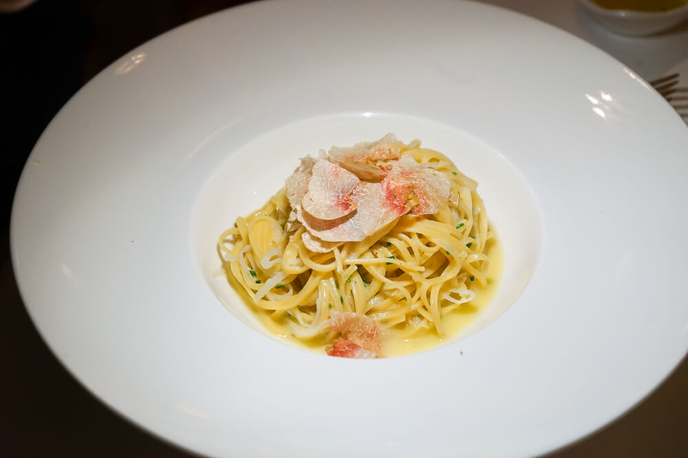 Carlton St. Moritz - Romanoff Restaurant - Fagotelli, Carbonara, weißer Trüffel